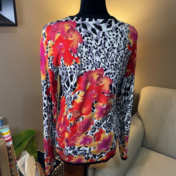 Beautiful, Rhinestone zipper, Luxurious Sweater, XL - Picture 2 of 7